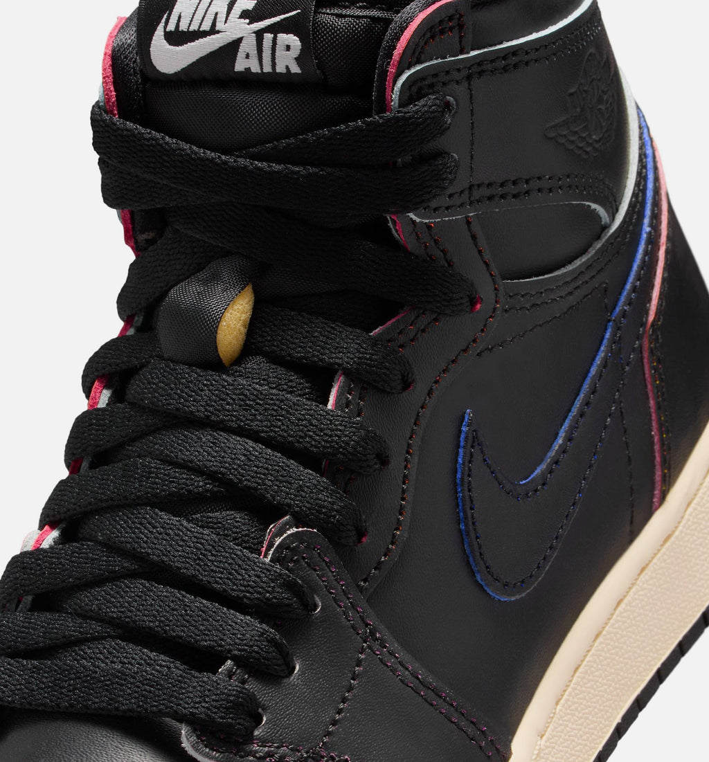 Air Jordan 1 Retro High OG Grade School Sneakers - Black / Muslin