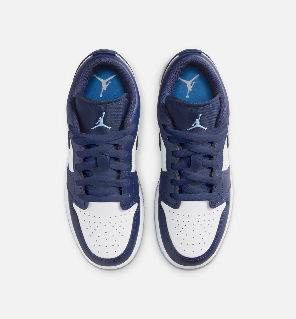 Air Jordan 1 Low Grade School Sneakers - Midnight Navy / University Blue / White