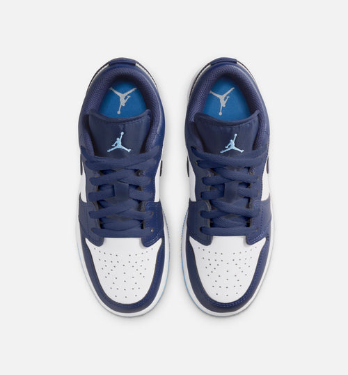 Air Jordan 1 Low Grade School Sneakers - Midnight Navy / University Blue / White