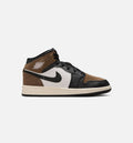 Air Jordan 1 Mid Grade School Sneakers - Black / Phantom / Palomino / University Red